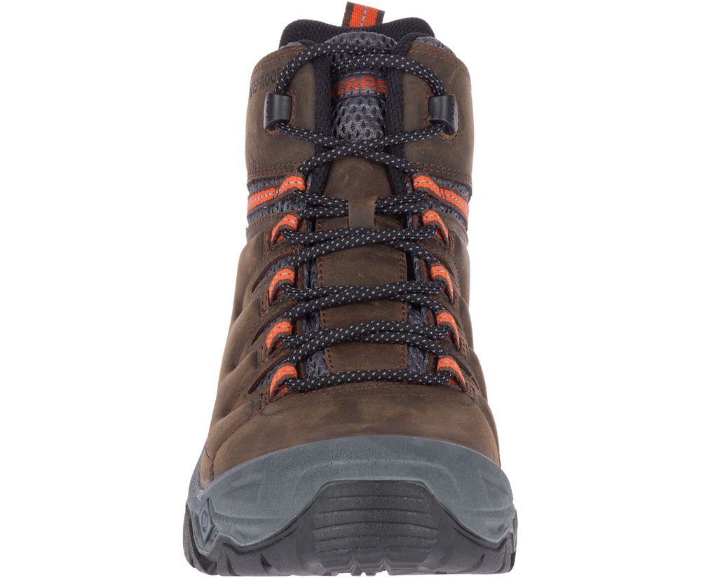 Merrell Hiking Boots Brown - Strongbound Peak Mid Waterproof - Mens 13DOMZJAS